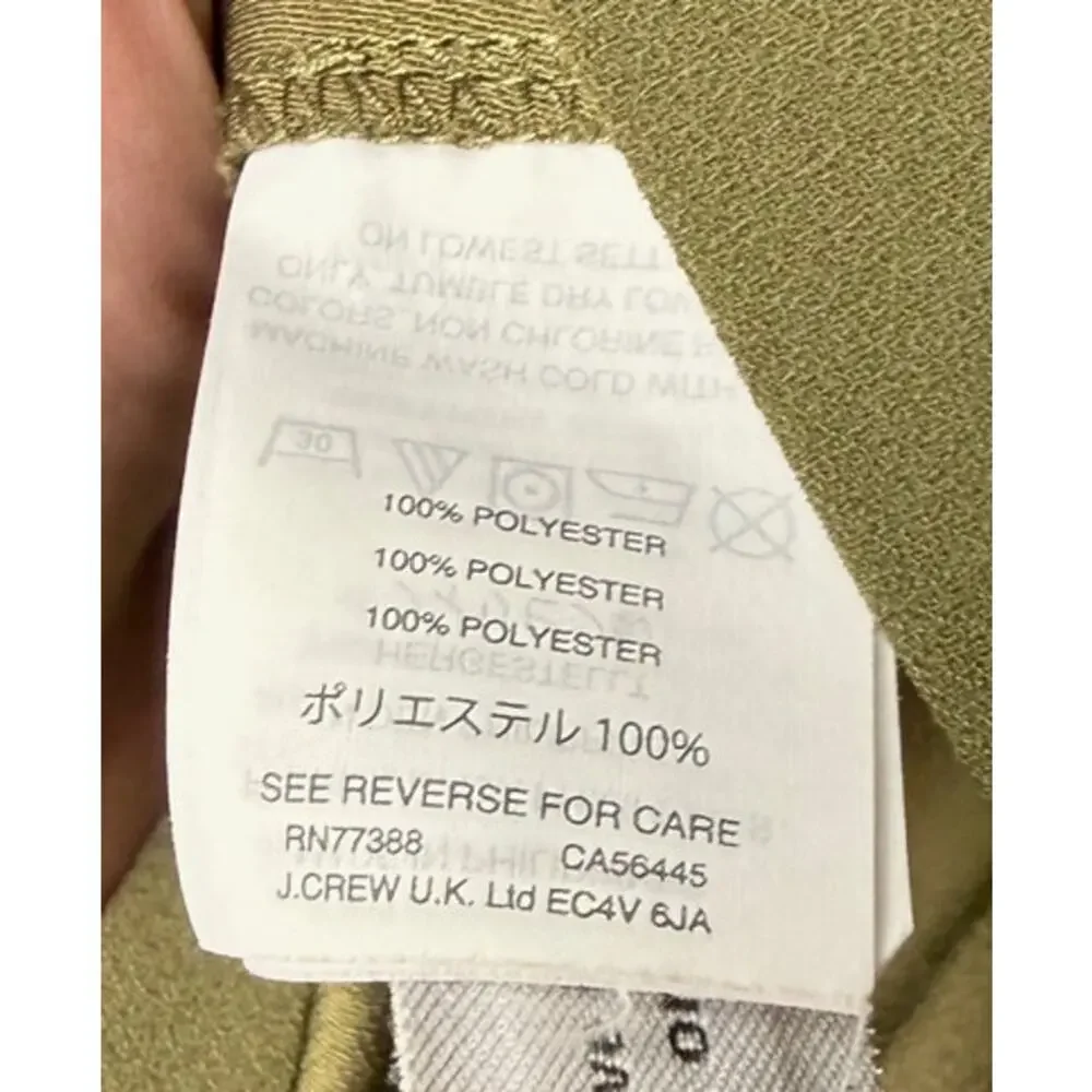 J.Crew Womens Tiered Bell-Sleeve Top Drapey Crepe Loden Green Size 6 Business